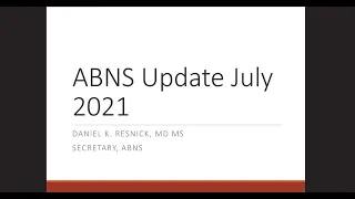 Daniel Resnick Provides Update on ABNS