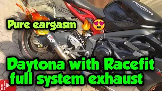 Triumph Daytona 675R with racefit full system exhaust note🔥 || Loud AF😍 || pure eargasm 🔥