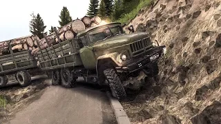 Груженный ЗИЛ 131 с прицепом, Не хватает мотора. Карта "Холм". Spintires