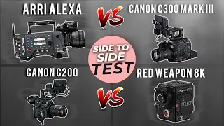 Canon C300 mark III vs Canon C200 vs Arri Alexa vs Red Weapon (download link in the description)