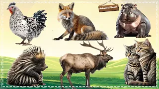 Familiar Animals Life: Chicken, Fox, Hippopotamus, Porcupine, Sika deer, Cat