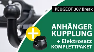 Anhängerkupplung abnehmbar PEUGEOT 307 Break  | Brink Komplettsatz + Montage von Rameder