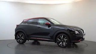 Juke 1.0 DIG-T Tekna+ in 2-Tone Pearl Black Metallic / Fuji Sunset Red Roof + Orange Interior Pack!