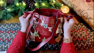 Purse Rummage! (Soft Spoken version) Switching from fall to Christmas purse! New cosmetic bag! ASMR