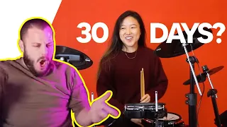 NO WAY She Learned This In 30 Days! | Drum Teacher Reacts to Kize Drum Challenge