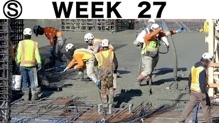 One-week construction time-lapse with closeups: Week 27 of the Ⓢ-series, including concrete pours
