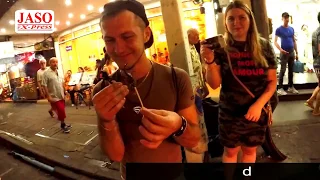 Russian Boy Tasted Thai Roasted Scorpion : Eating scorpions
