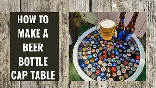 D.I.Y. TUTORIAL - HOW TO MAKE A RESIN BEER BOTTLE CAP TABLE.