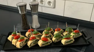 Fingerfood / Party Snack / Buffet/ Vorspeise Rolle / Spinat / einfaches Rezept/ Simona Brill ￼