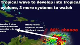 Tropical storm developing from tropical wave, Caribbean impacts soon • FIONA & Brewing GASTON