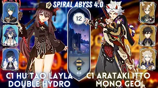 C1 Hu Tao 2 Hydro & C1 Itto Mono Geo | Spiral Abyss 4.0 Floor 12 - 9⭐