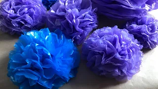 ПОМПОНЫ Цветы из ПАКЕТОВ Своими руками / How to make flowers / Waste material