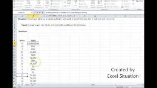 Excel not sorting correctly (off of a formula)