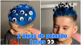 2 IDEAS DE PEINADOS LOCOS/ peinados locos para niños