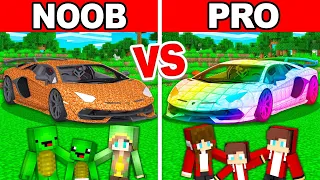 Noob vs Pro: Mikey vs JJ Family CAR House Build Challenge in Minecraft