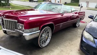 24” offset TWW swangas standard poke on a 1970 Cadillac DeVille convertible👹👹👹👹