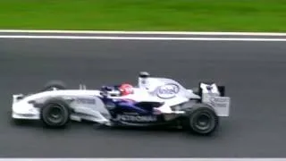 Kubica super fast downshifting, Spa F1 test 2007