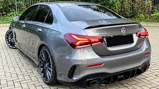 AMG A35 Sedan LOUDER than the A45?! Walkaround, SOUNDCHECK + Driving A-Class A35 Saloon Sedan 2020