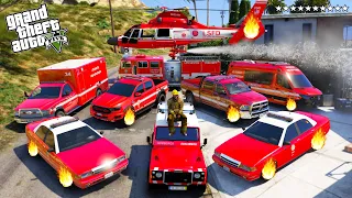 GTA 5 - Stealing All Fire Department Emergency Vehicles with Franklin!