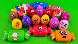 Picking Numberblocks in Rainbow Eggs, Big Candy with CLAY Coloring! Satisfying ASRM Videos