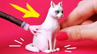 КОШКА для КУКОЛ | Фигурка 5 СМ !!! | Питомцы для кукол DIY из FIMO Мастер класс Анна Оськина