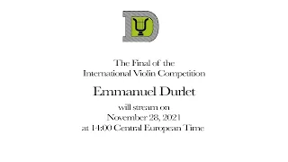 Final of the International Violin Competition Emmanuel Durlet