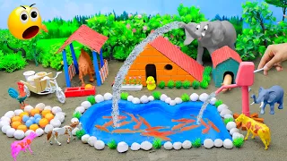 DIY Farm Diorama with house for cow, barn | mini hand pump supply water for animals #3 | @DiyFarm