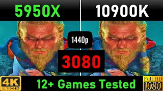 Ryzen 5950X vs 10900K Gaming at 1080p, 1440p, 4K Comparison with Nvidia RTX 3080