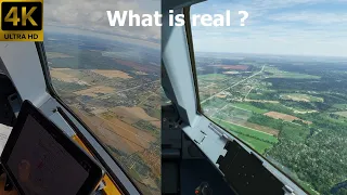 Microsoft Flight Simulator vs real life - landing at Riga airport in Lativa, A320 cockpit view, 4K