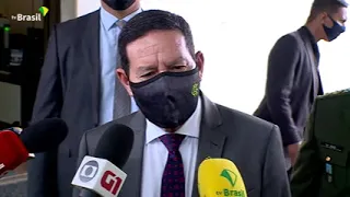 12/11/2021 VicePresidente e Presidente em exercício Hamilton Mourão fala com jornalistas em Brasília