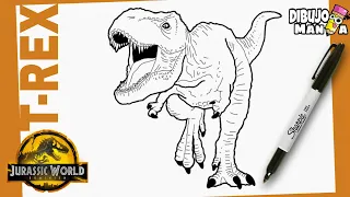 Como Dibujar a T REX de Jurasic World Dominion | fácil | How to draw T Rex from jurasic world