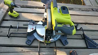 Ryobi 18 v compound mitre saw my experience so far.