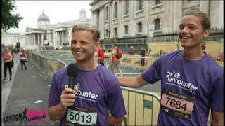 Jeff Brazier and son interview at the London Landmarks Half Marathon