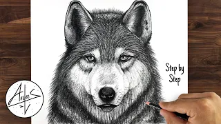 How to Draw a WOLF | Sketching Tutorial (step by step)