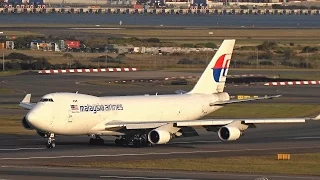 Malaysia Airlines Cargo B747- 400F (9M-MPR) landing 34L at Sydney Airport (YSSY)