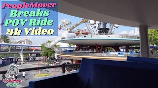 Tomorrowland Transit Authority PeopleMover POV 4k | Ride Breaks Down 3x | Disney World Ride