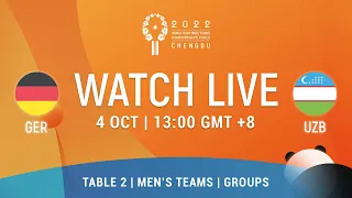 LIVE! | T2 | GER vs UZB | MT Groups | 2022 World Team Championships Finals Chengdu