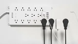 TROND Surge Protector Power Strip 10 ft Cord, 4000J, 13 Widely Outlets 4 USB Ports