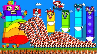 Super Mario Bros. but Mario vs 999 Tiny Mario's March Madness ESCAPE Snake Calamity | Game Animation