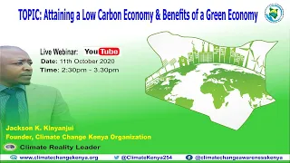 Attaining a Low Carbon Economy and the Benefits of a Green Global Economy.