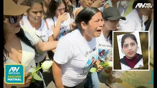 Familares dan el último adiós a la joven quemada por venezolano en el Centro de Lima