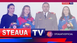 Felicia Iacob, felicitată de comandatul clubului Steaua, Răzvan Ștefan Bichir