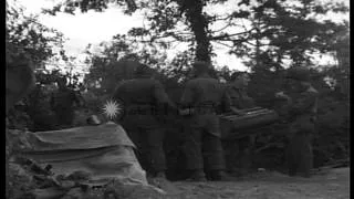 US 127th Field Artillery Regiment's Battery B soldiers unload shells from a truck...HD Stock Footage