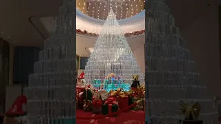 Resorts World Manila upcycled crystal Christmas Tree