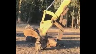 Backhoe bucket converted to wood splitter - TDF Hoe1