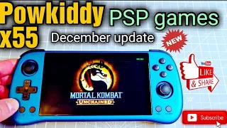 Powkiddy x55 new update december PSP games