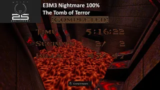 Quake 25th Anniversary Edition. E3M3 Nightmare 100% walkthrough with commentary