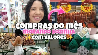 COMPRAS DO MÊS NO ASSAÍ • MORANDO SOZINHA PELA PRIMEIRA VEZ 💖 A MAIOR COMPRA DO MÊS PARA MINHA CASA🏠