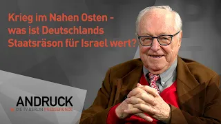 Andruck der Pressetalk - Krieg im Nahen Osten - was ist Deutschlands Staatsräson für Israel wert?
