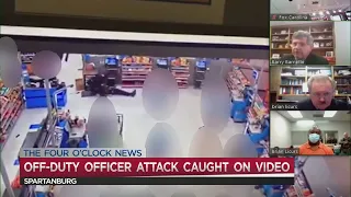 Surveillance video shows wild attack on police office inside Walmart